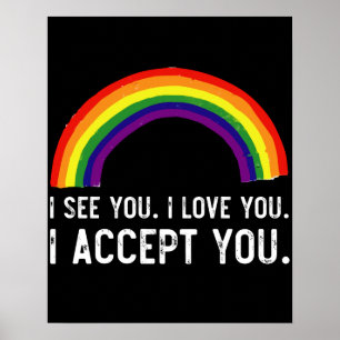 Poster Je Vois Je T'Aime Je T'Accepte Gay pride LGBT Shir
