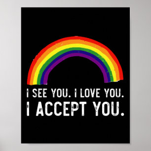 Poster Je Vois Je T'Aime Je T'Accepte Gay pride LGBT Shir