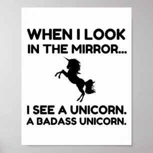 POSTER JE VOIS UN BADASS UNICORN