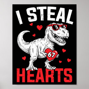 Poster Je vole 67 cœurs Drôle Six Sept Saint-Valentin Din