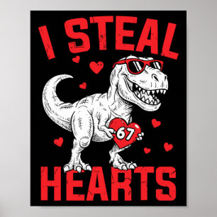 Poster Je vole 67 cœurs drôle six sept Saint-Valentin Din