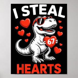 Poster Je vole 67 cœurs Saint-Valentin 67 Meme 6 7 T-re