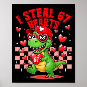 Poster Je vole 67 cœurs Saint-Valentin 67 Mème 6 7 T-re