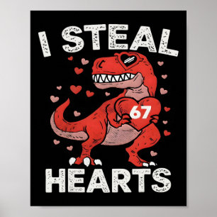 Poster Je vole 67 cœurs Saint-Valentin 67 Mème 6 7 T Re