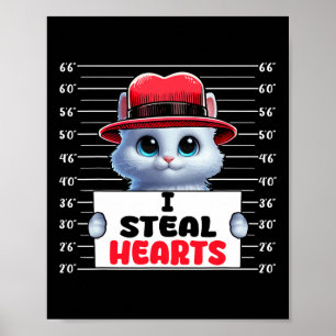 Poster Je vole de mignons Coeurs Saint Valentin Propriéta