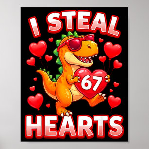 Poster Je vole des cœurs 67 Trex Enfants Valentines Meme