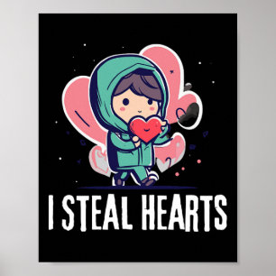 Poster Je vole des cœurs drôles de la Saint-Valentin Enfa
