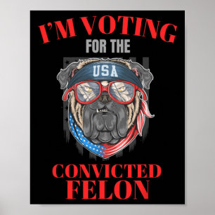 Poster Je Vote Pour Le Condamné Felon Funny Pro Trump