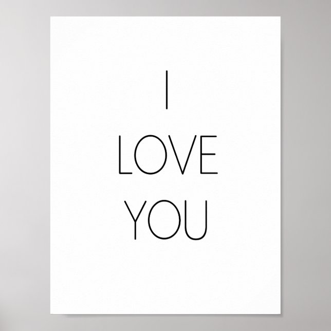 Poster Je vous aime - Minimaliste (Devant)