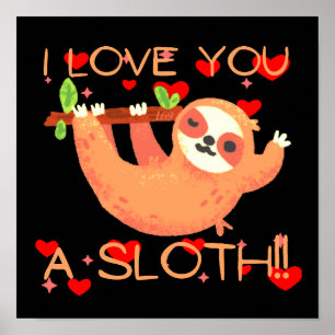 Poster JE VOUS AIME UNE JOURNÉE DE Saint-Valentin drôle