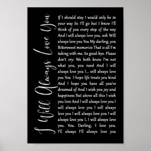 Poster Je vous aimerai toujours poème lyrique noir de