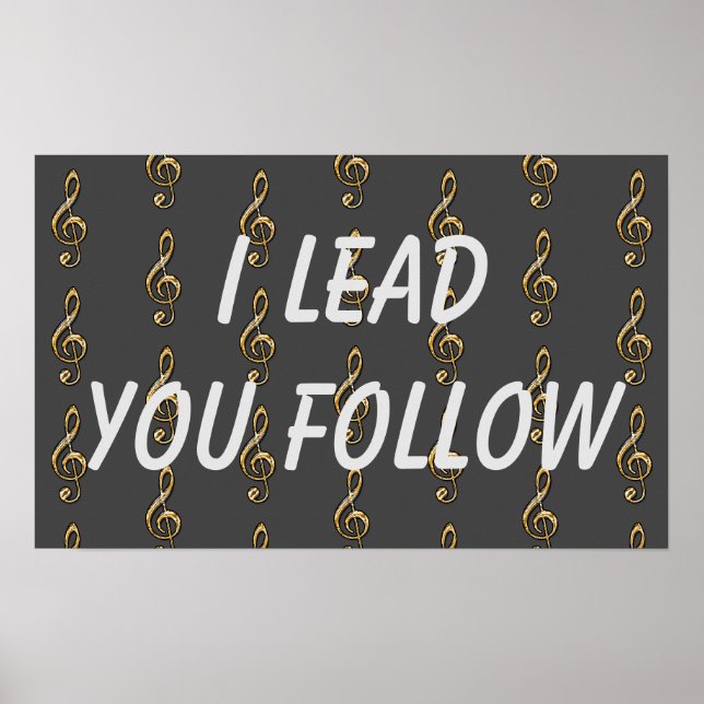 Poster Je Vous Dirige Suivez Music Leader Gold Clef Condu (Devant)
