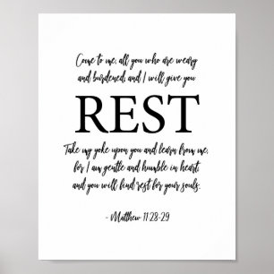 Poster Je vous donnerai le vers de bible de repos copie