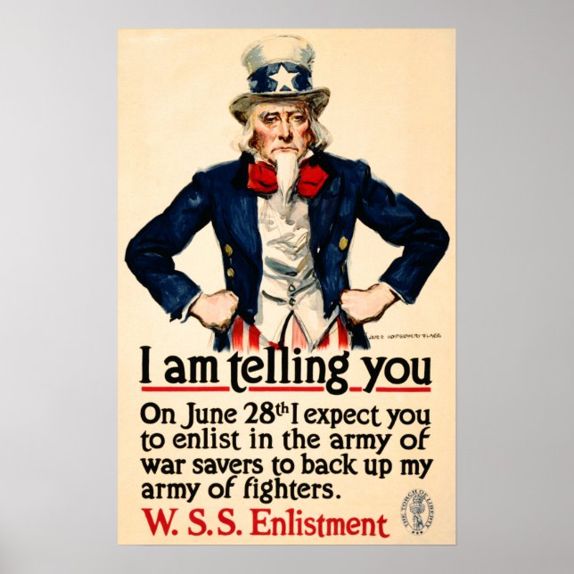 Poster "Je vous le dis" s'enrôler dans l'armée US World W (Devant)