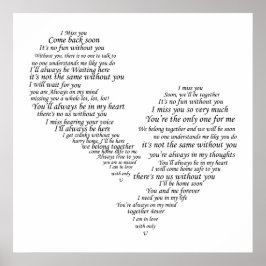 Poster Je Vous Manque - Coeur Séparé Cassé