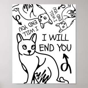 Poster Je vous terminerai, Gamer Funny Minimal Mignonne C