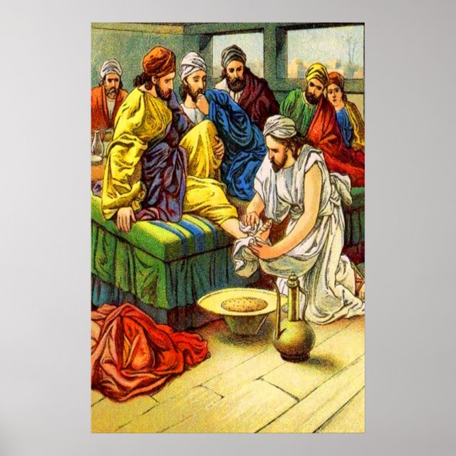 Poster Jean 13:4-17 Laver les pieds des disciples (Devant)