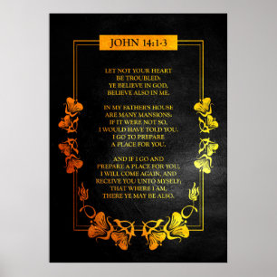 Poster Jean 14:1-3 Verse de la Bible