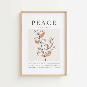 Poster Jean 14:27 Paix Je pars avec toi