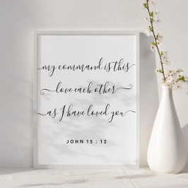 Poster Jean 15:12 Jésus commande l'amour l'un l'autre