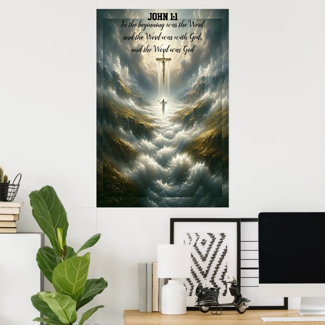 Poster Jean 1:1 Au début était le mot (Bureau à domicile)