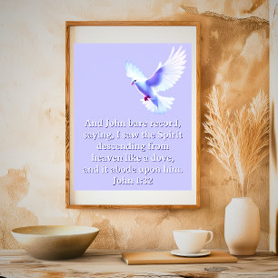 Poster Jean 1:32 Descending Dove Purple Christian