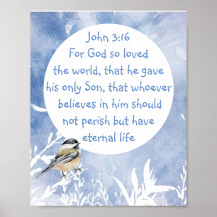 Poster Jean 3:16 Car Dieu a tant aimé le monde Noël