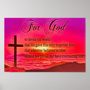 Poster Jean 3:16 Pour Dieu si aimé le monde