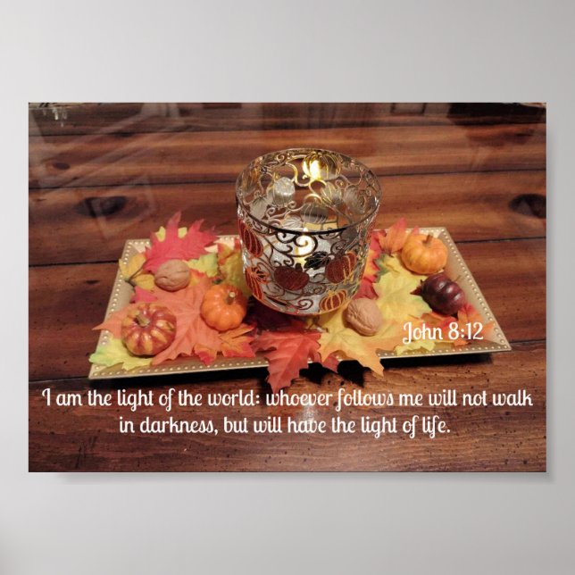 Poster Jean 8:12 Je suis la lumière du monde (Devant)
