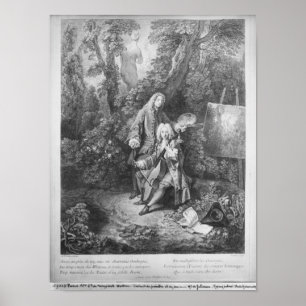 Poster Jean Antoine Watteau et Monsieur d'ami