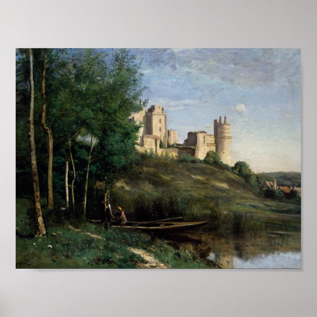 Poster Jean-Baptiste-Camille Corot - Ruines du Château (Devant)