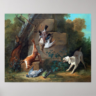 Poster Jean-Baptiste Oudry Dog Guarding Dead Game