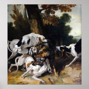 Poster Jean-Baptiste Oudry Le Hallali du loup
