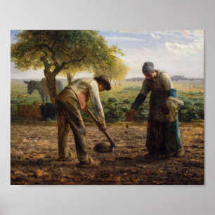 Poster Jean-Francois Millet - Planteurs de pommes de terr