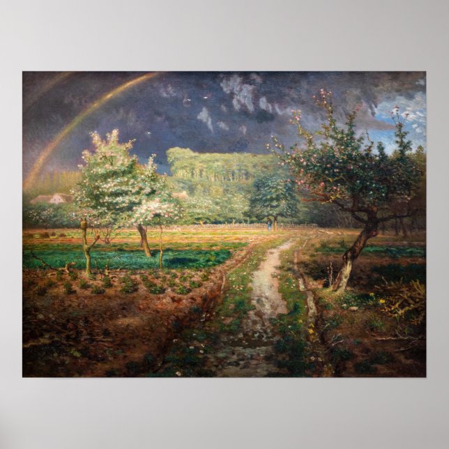 Poster Jean-François Millet - Printemps à Barbizon (Devant)