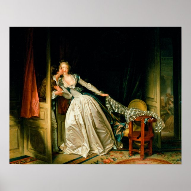 Poster Jean-Honore Fragonard : Le baiser volé (Devant)