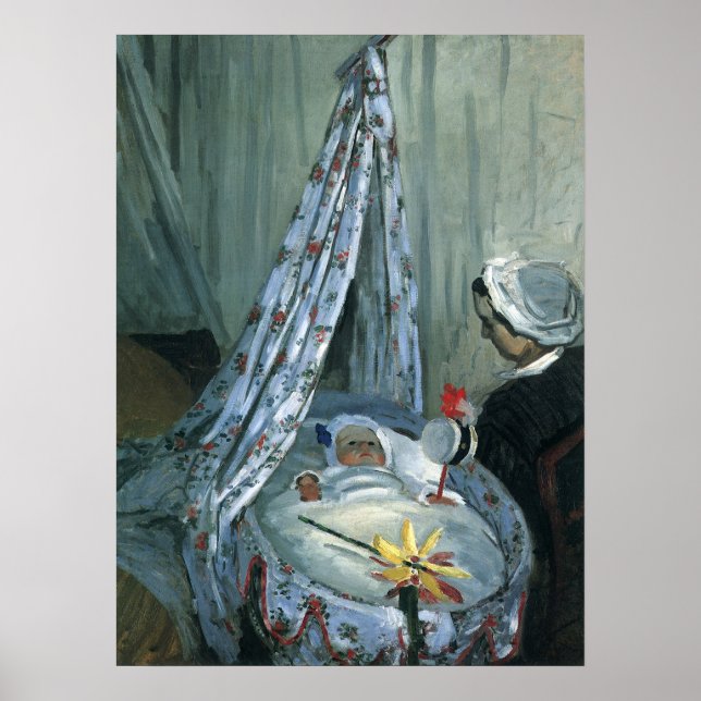 Poster Jean Monet dans son berceau par Claude Monet (Devant)
