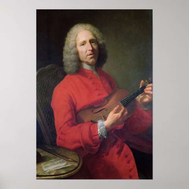 Poster Jean-Philippe Rameau avec un violon (Devant)