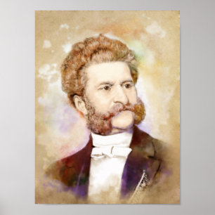 Poster Jean Strauss (fils) Portrait à Aquarell