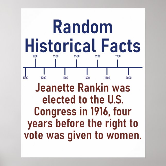 Poster Jeanette Rankin A Été Élue - Histoire (Devant)