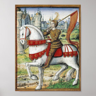 Poster Jeanne d'Arc à cheval