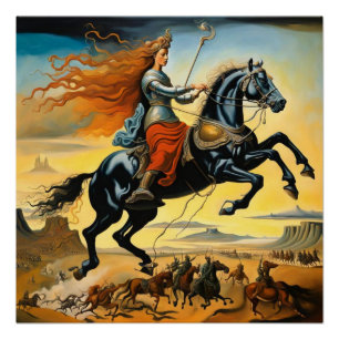 Poster Jeanne d'Arc à cheval