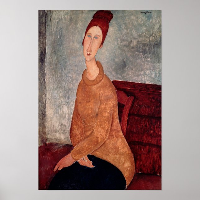 Poster Jeanne Hebuterne dans un Jumper jaune, 1918-19 (Devant)