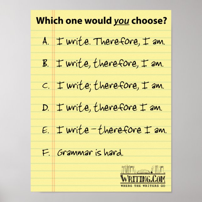 Poster J'Écris... Par conséquent ? (Devant)