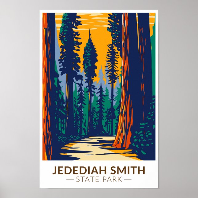 Poster Jedediah Smith Redwoods State Park Californie (Devant)