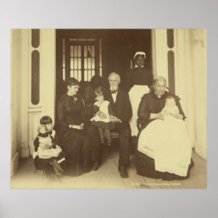 Poster Jefferson Davis & Three Generations by E. Wilson