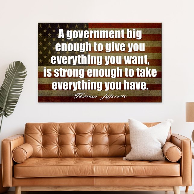 Poster Jefferson - gouvernement assez grand pour Téléchar (Patriotic Poster)