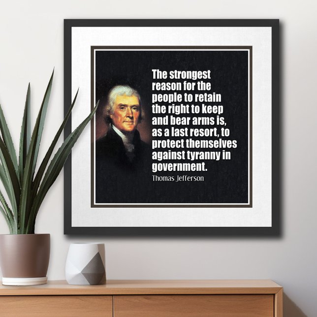 Poster Jefferson : Le droit de porter des armes (Thomas Jefferson Poster)