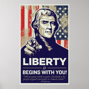 Poster Jefferson Liberty commence avec vous imprimer