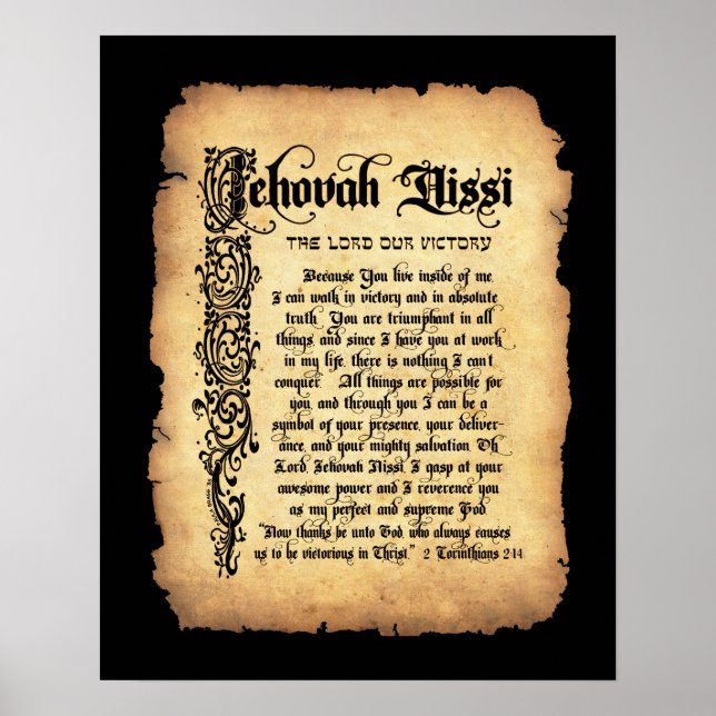 Poster Jéhovah Nissi, Seigneur notre Victoire : Noms de D (Devant)